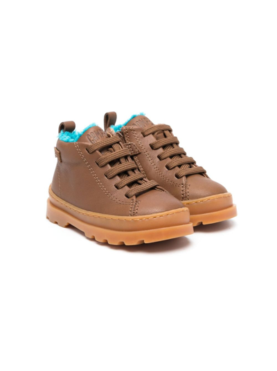 Camper Kids' Brutus Leather Boots In Brown