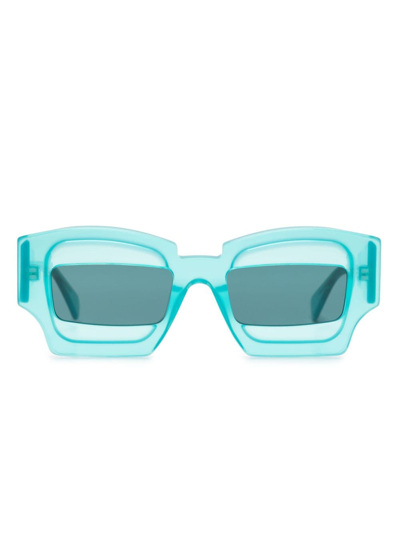 Kuboraum X6 Geometric-frame Sunglasses In Blau