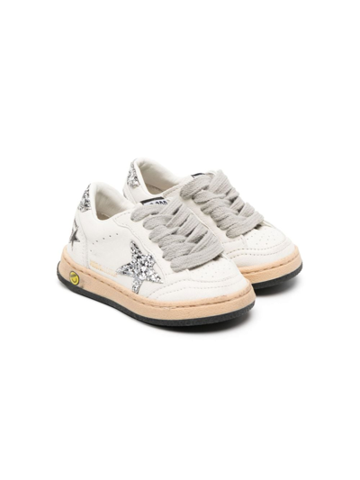 Golden Goose Kids' Star-patch Leather Sneakers In Neutrals