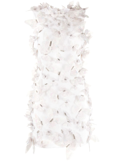 Cynthia Rowley Butterfly-embellished Sleeveless Minidress In Ivory