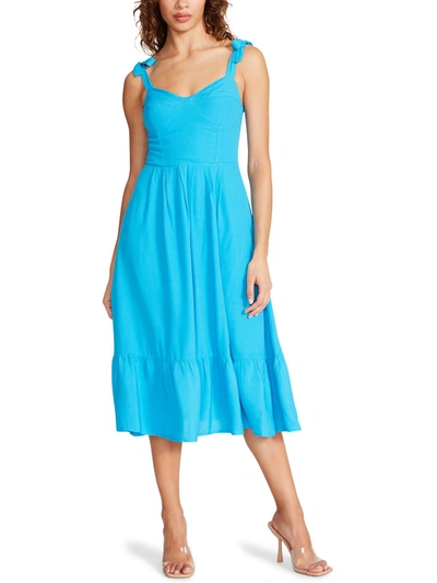 Steve Madden Womens Smocked Tiered Midi Dress In Multi