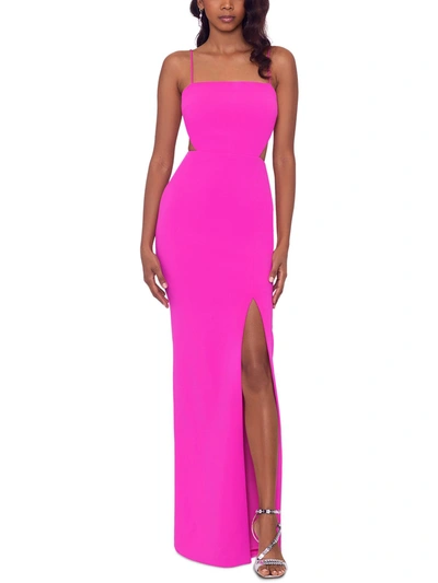 Xscape Womens Knit Cut-out Evening Dress In Pink