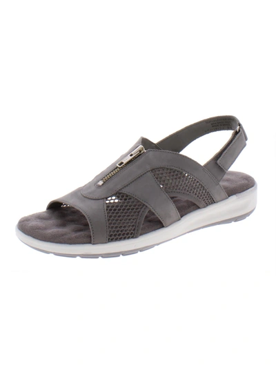 Walking Cradles Spencer Womens Faux Leather Open Toe Slingback Sandals In Grey