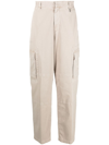 Fendi Logo-patch Wide-leg Trousers In Nude & Neutrals