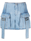 Fendi Pocket-detailed Denim Shorts In Blue