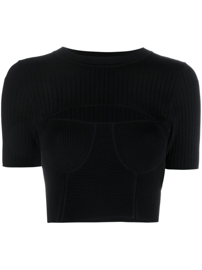 Sandro V-neck Short-sleeve T-shirt In Black