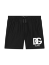 Dolce & Gabbana Logo-print Drawstring Swim Shorts In Black