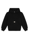 DOLCE & GABBANA LOGO-PLAQUE COTTON HOODIE