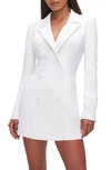 Good American Womens Ivory001 Luxe Double-breasted Woven Mini Dress