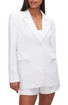 Good American Luxe Suiting Boyfriend Blazer In Ivory001