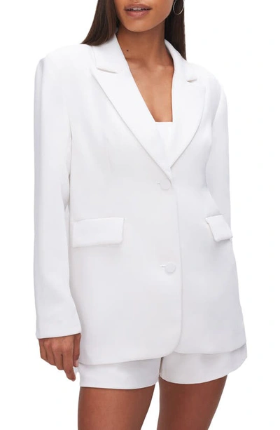 Good American Luxe Suiting Boyfriend Blazer In Ivory01