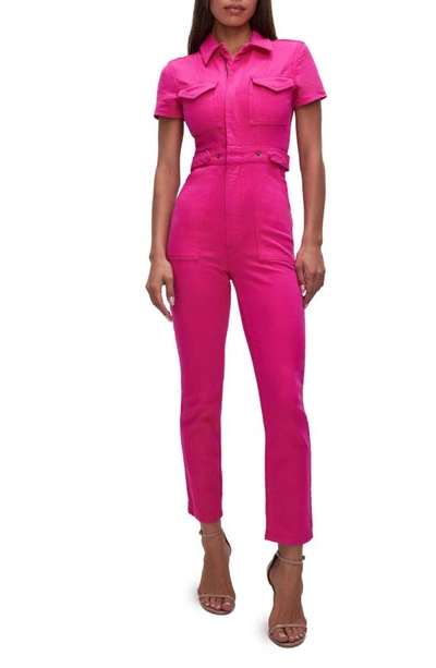 Good American Fit For Success Utility Jumpsuit In Malibu Pink002