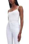 Good American Scoop Neck Bodysuit In White001