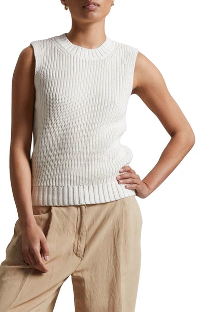 & Other Stories Sleeveless Cotton Sweater In Off White