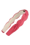 Tasha Braided Pleated Headband In Fuchsia