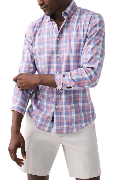 Faherty The Movement Plaid Button-up Shirt In Pacific Rose Plaid