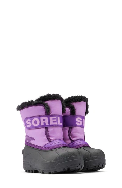 Sorel Kids' Snow Commander Insulated Waterproof Boot In Gumdrop/ Purple