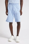Givenchy Logo Boxy Fit Cotton Fleece Sweat Shorts In Baby Blue