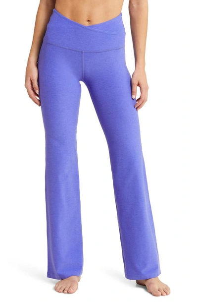 Beyond Yoga At Your Leisure Space Dye Bootcut Leggings In Ultra Violet Heather