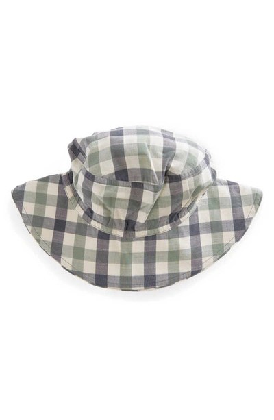 Pehr Babies' Checkmate Organic Cotton Bucket Hat In Green