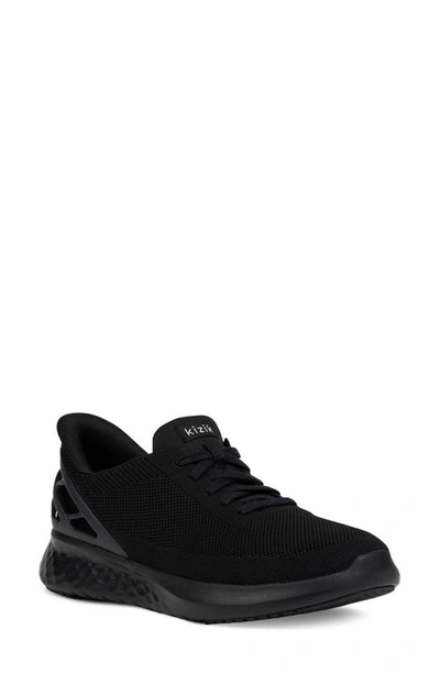 Kizik Athens Hands-free Knit Sneaker In Black Black