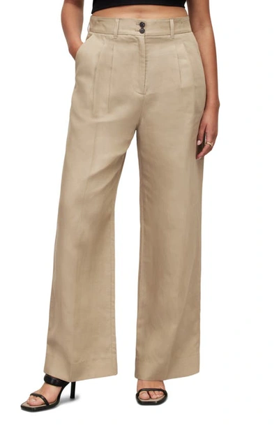 Allsaints Petra Wide Leg Pants In Brown