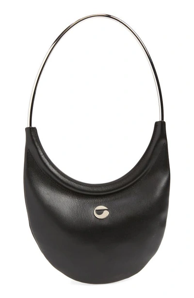 Coperni Ring Swipe Leather Shoulder Bag In Black
