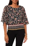 CHAUS CHAUS SMOCKED FLORAL TOP