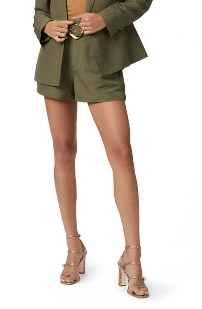 Paige Neva Belted Shorts In Army