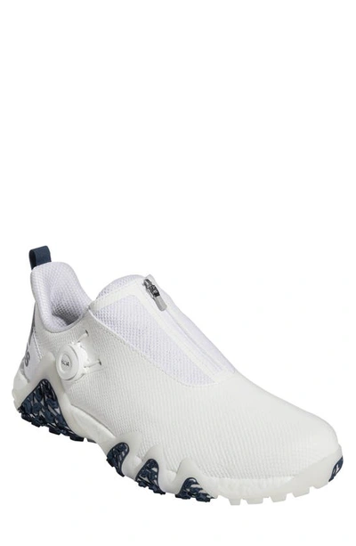 Adidas Golf Codechaos 22 Boa Spikeless Golf Shoe In White/ Navy/ Crystal