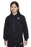 Nike Sportswear Club Fleece Big Kids' Full-zip Hoodie In Black