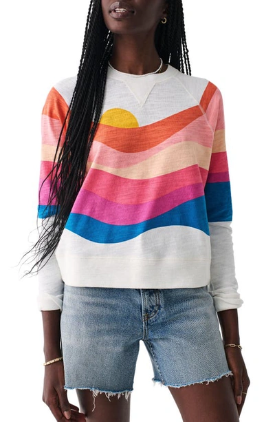 Faherty Organic Cotton Sweatshirt In Soleil Sunset Waves
