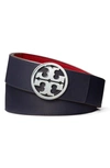 Tory Burch Reversible Logo Belt In Tory Red/navy