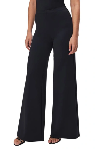 Good American High Waist Pull-on Scuba Palazzo Trousers In Black