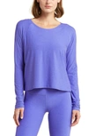Beyond Yoga Featherweight Long Sleeve T-shirt In Ultra Violet Heather