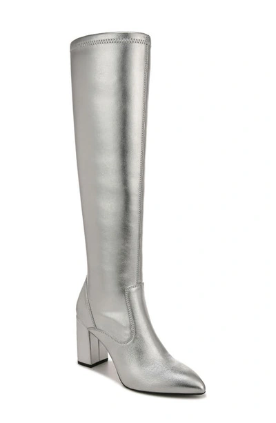 Franco Sarto Katherine Pointed Toe Knee High Boot In Silver