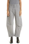 Nili Lotan Shon Mid-rise Cropped Pants In Grey