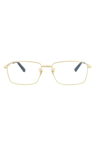 Brioni Rectangle Optical Glasses In Gold Gold Transparent