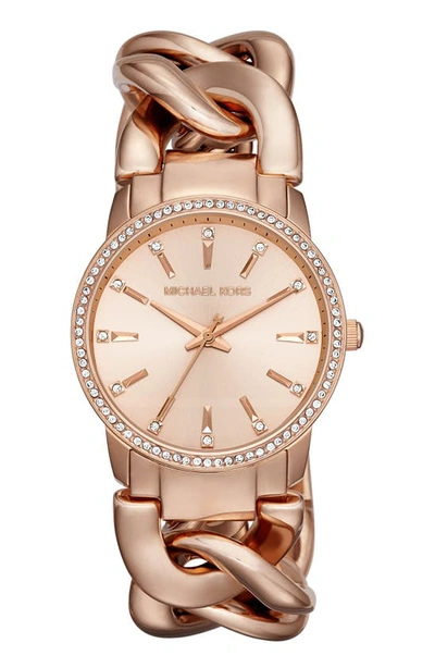Michael Michael Kors Michael Kors 'lady Nini' Chain Link Bracelet Watch, 35mm In Rose Gold