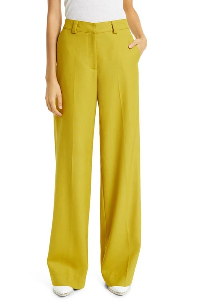 Aknvas Eve Cotton-blend Wide-leg Trousers In Yellow