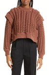 Aknvas Jules Open Knit Sweater In Mahogany