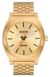 Nixon Time Teller Solar Bracelet Watch, 40mm In Gold & Black