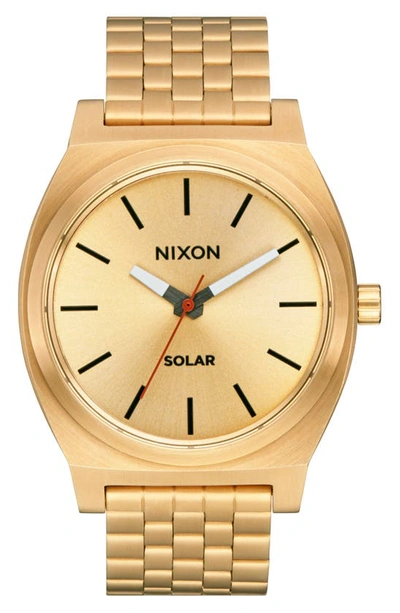 Nixon Time Teller Solar Bracelet Watch, 40mm In All Gold / Black