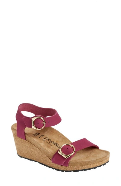 Birkenstock Papillio By  Soley Ring Buckle Wedge Sandal In Boysenberry