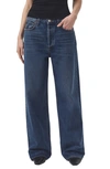 Agolde Dame High Rise Wide Leg No Cuff Jean In Enamour In Blue