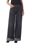 Agolde Dame Cuffed Organic Cotton Wide Leg Jeans In Ditch