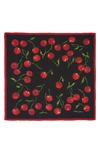 DOLCE & GABBANA CHERRY PRINT SILK SQUARE SCARF