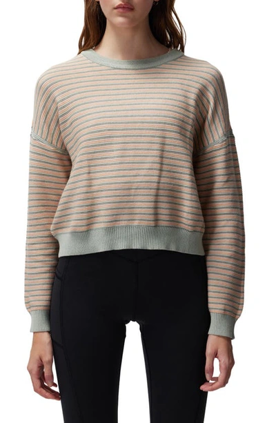 Spiritual Gangster Easy Stripe Cotton Sweater In Yucatan St