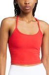 Beyond Yoga Space Dye Crop Tank In Candy Apple Red Heather