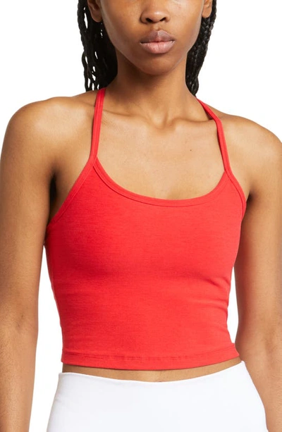 Beyond Yoga Space Dye Crop Tank In Candy Apple Red Heather